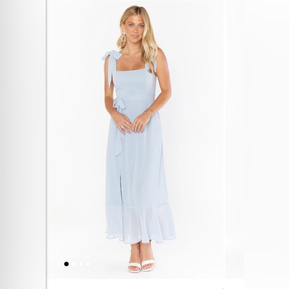 Show Me Your MuMu Claire Midi Dress in Steel blue
